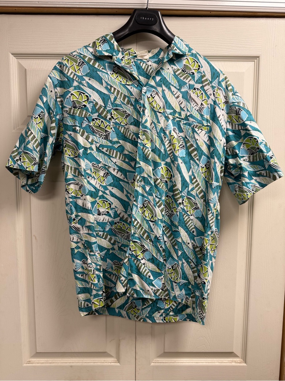 Vintage Royal Creations Hawaii Fishes Button Down Shirt Large 100% Cotton USA